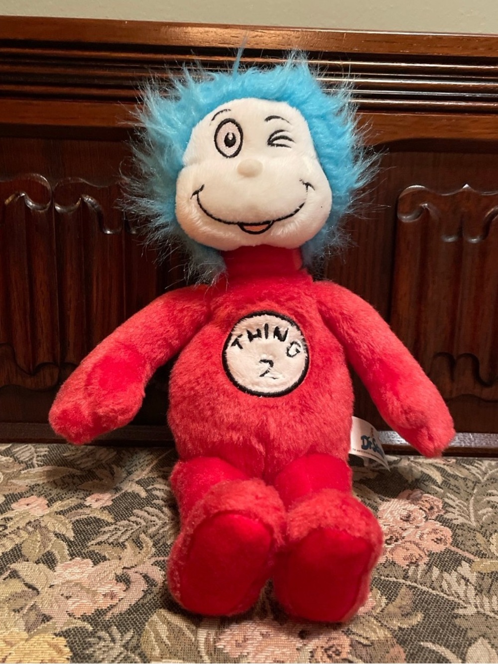 Red Thing 2 Plush Toy with Blue Hair - Kids Toy